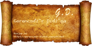 Gerencsér Diána névjegykártya